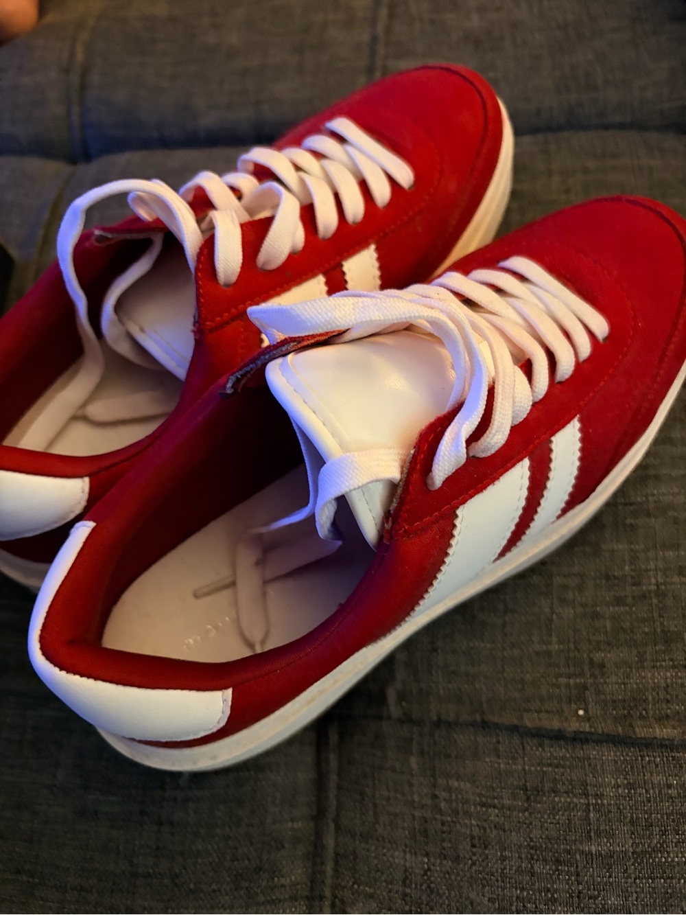 Red and White Women’s Low-Top Sneakers